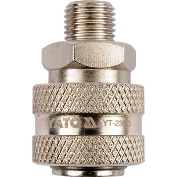 Yato ātrsavienotājs YT-2390, G1/4, 45 mm, Q235 tērauds, niķelēts, standarta gaisa pieslēgums (YT-2390)