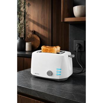 Brock BT 1002 WH Тостер, 800 Вт, 2 отсека, 6 уровней, разморозка, подогрев, съемный поддон (BT 1002 WH)