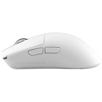 White Shark Игровая мышь AGAMEMNON WGM-9012, 30000 DPI, 8000 Hz, 56 г, 6 кнопок, Оптический сенсор, USB, 2.4 ГГц, Bluetooth, PTFE (AGAMEMNON-W)