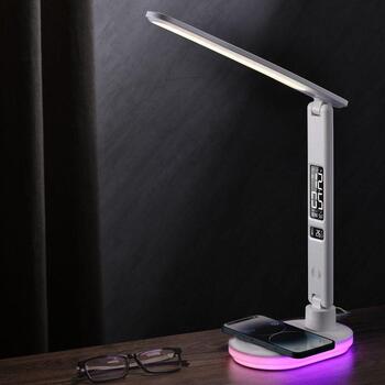 Hawk Настольная лампа HW-LAMP03, 10W, 5 уровней яркости, RGB освещение, будильник, USB выход (HW-LAMP03)