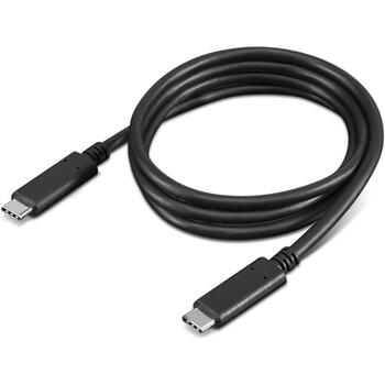 Lenovo USB-C kabelis 1m, 4X90U90619, 1 m, 10 Gbit/s, 100 W, melns, USB 3.2 Gen 2, 4K atbalsts (4X90U90619)