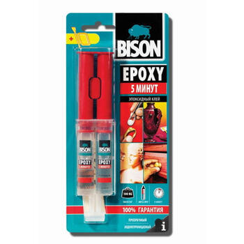 Клей эпоксидный 5 мин 24мл 1586025 BISON (1586025)