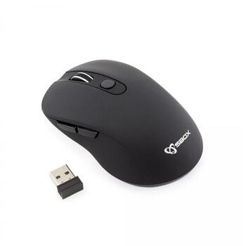Sbox Bezvadu pele WM-911B, 800-1600 DPI, 6 pogas, 10 m, RF 2,4 GHz, gumijas pārklājums, ergonomisks dizains (WM-911B)