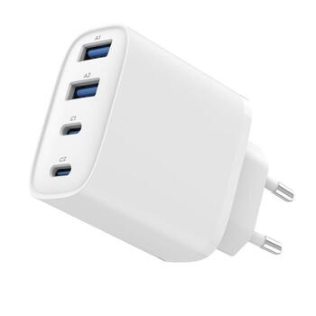 Ładowarka uniwersalna GaN 40W LCD 3xUSB-C 1xUSB-A biała (TA-UC-2A2C-PD40-01-W)
