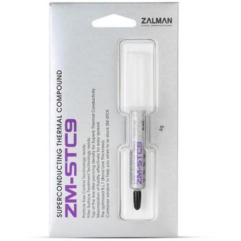 Zalman Термопаста ZM-STC9, 9,1 W/m·K, 4 г, плотность 2,7 г/см³, серый цвет, вязкость 250 Па·с (ZM-STC9)