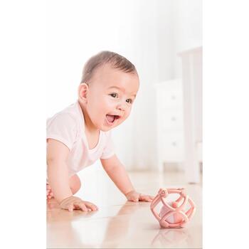Kidsme silikona zobgrauznis bumba, rozā (9672LA)