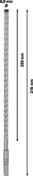 Triecienurbis SDS plus-7X 8x250x315mm, 1 gab., Perforatora urbjiem EXPERT SDS PLUS-7X TRIECIENURBIS PERFORATORIEM, 2608900091, BOSCH (2608900091)