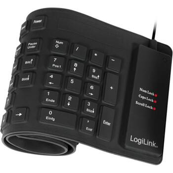 Logilink Klaviatūra ID0019A, 109 taustiņi, USB, ūdensizturīga, melna, Vācu QWERTZ izkārtojums (ID0019A)