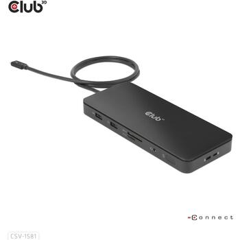 Club3D док-станция CSV-1581, Thunderbolt 4, 3x Thunderbolt 4, 3x USB 2.0, 1x RJ-45, 140 W, 1000 Mbit/c, черный (CSV-1581)