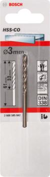 HSS-Co urbis metālam 3,0mm, 1 gab., Urbjmašīnām/skrūvgriežiem KOBALTA HSS SPIRĀLVEIDA URBIS, 2608585842, BOSCH (2608585842)