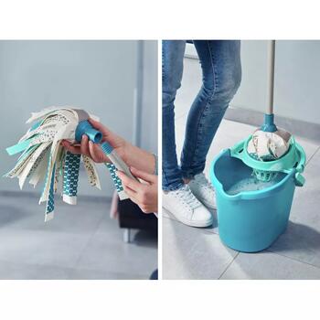 Leifheit Power Mop 3in1 1052110, grīdas uzkopšanas komplekts, 12L, plastmasa, saliekams kāts, mazgājams 60°C (1052110)