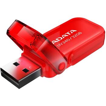 Adata USB флеш-накопитель AUV240-32G-RRD 32GB, USB Type-A, USB 2.0, Красный, Форм-фактор: крышка (AUV240-32G-RRD)