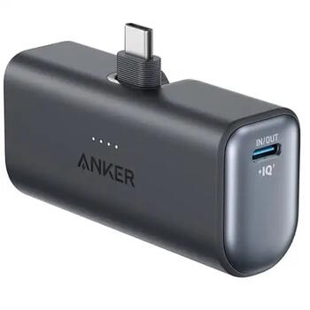 Супер удобный и компактный внешний аккумулятор 5000 mAh 12 W со встроенным USB-C разъёмом чёрный A1653H11 Anker (A1653H11)
