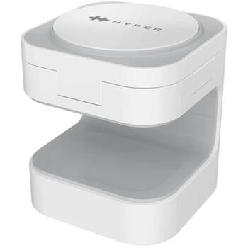 Hyper Беспроводная зарядка HJ3320WHGL, 15Вт, 1м USB-C кабель, 7x7x7.9см, Qi2 (HJ3320WHGL)