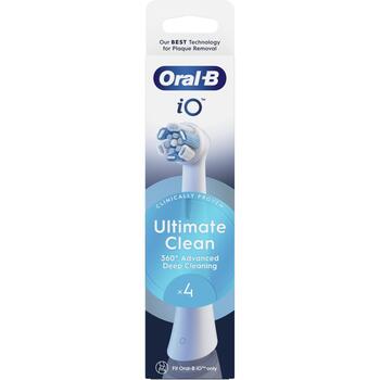 Oral-B головка электрической зубной щетки iO UltimateClean CWF-4, 4 шт, белая, для взрослых (iO refill UltimateClean White 4)