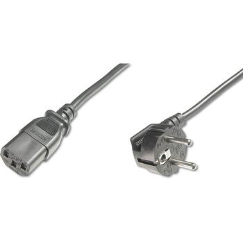 Digitus Кабель питания AK-440100-050-S, 5 м, IEC 60320 C13 на CEE 7/7, разъем 90°, черный (AK-440100-050-S)