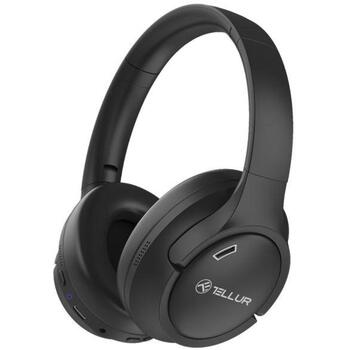Tellur Vibe Bluetooth наушники TLL511471, 150g, черный, 20-20kHz, 113dB±3dB, 32Ω, ANC, Bluetooth v5.3, 10m, USB-C (TLL511471)