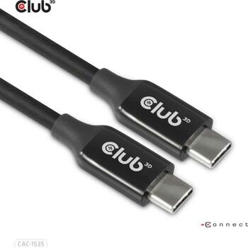 Club3D USB-C uz USB-C kabelis CAC-1535 5m, 8K60Hz, 10Gbps, 60W, aktīvs, divvirzienu (CAC-1535)