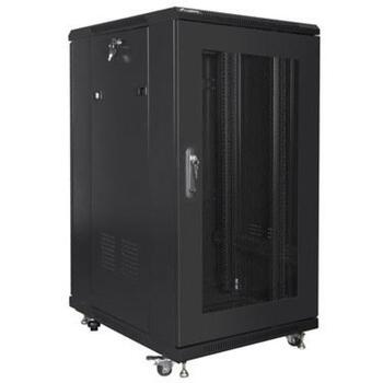 Lanberg стоячий шкаф 19 дюймов 22U 600x800, FF01-6822-23B, 1159x600x800mm, 800kg, 4 слота для вентиляторов, IP20 (FF01-6822-23B)