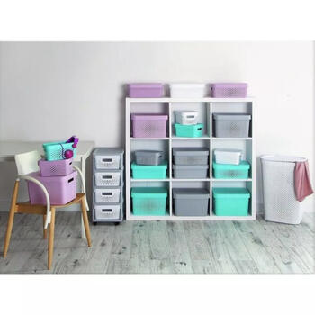Kumode uz riteņiem ar 4 kastēm Curver 0804355Y36 11L 30x36x69cm pelēka/balta (0804355Y36)