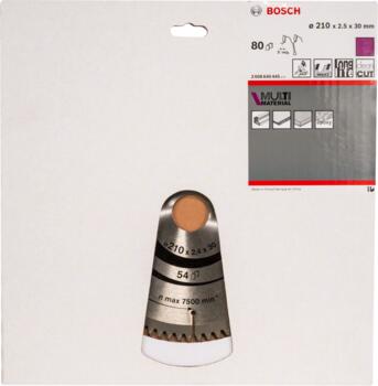 Stacionārā Ripzāģa disks 210x30x80 multi material, Paneļzāģiem PRO MULTI MATERIAL RIPZĀĢA ASMENS, 2608640445, BOSCH (2608640445)