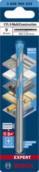 Universāls urbis CYL-9 MC 9x80x120 mm, 1 gab., Triecienurbjmašīnām/triecienskrūvgriežiem, urbjmašīnām/skrūvgriežiem EXPERT CYL-9 MULTI CONSTRUCTION URBIS, 2608900625, BOSCH (2608900625)