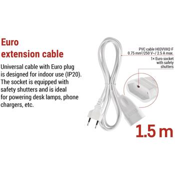 Emos Удлинитель P01301, 1,5м, 2,5A, 250V, 1 розетка, IP20, PVC, 0,75mm2, защита от детей (P01301)