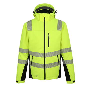 Pesso Hi-vis зимняя куртка Calgary CL2, XL, желтая, 3000 г/м²/24ч, 10000мм, Softshell, ПУ мембрана, светоотражающая (CALGARY_G-XL)