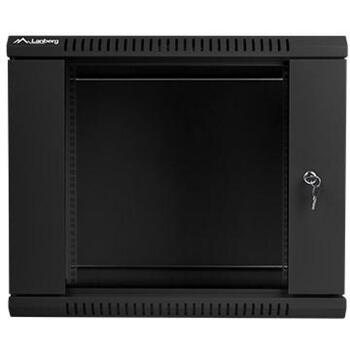 Lanberg настенный шкаф 19'' 9U WF01-6409-10B, 600mm, 450mm, 9U, 60kg, IP20, стеклянные двери, 2 вентиляционных отверстия (WF01-6409-10B)