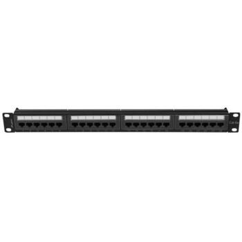 Lanberg Патч-панель 24 порта 1U PPUA-1024-B, 24 RJ-45, 1U, CAT 6a, черный, IDC/LSA разъемы (PPUA-1024-B)