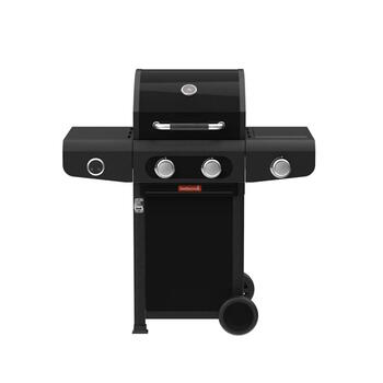 Barbecook Siesta 210 Graphite gāzes grils āra ēdienu gatavošanai 2 degļi 8kW sānu deglis 2.9kW čuguna restes 112x56x118cm BC-GAS-2071 (BC-GAS-2071)