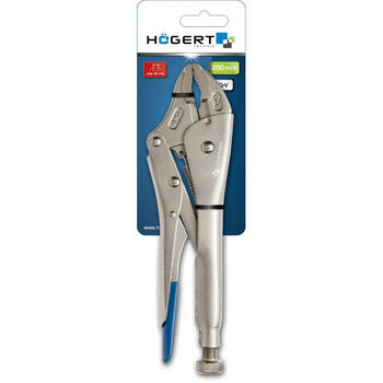 Hogert HT1P380, 250mm, 40mm, хромованадиевая сталь, закаленные зубчатые губки, трехточечный контакт, регулировочный винт (HT1P380)