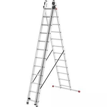 HAILO ProfiStep Combi 037312007, kombinējamās kāpnes, alumīnijs, 3x12 pakāpieni, 895cm, 150kg (037312007)