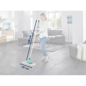 Leifheit Profi XL cotton plus 1055020, grīdas birste, 42cm, 140cm, 360° rotējoša, mazgājama 60°C (1055020)