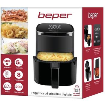 Beper Аэрофритюрница P101FRI051, 1400 W, 5 л, 8 программ, цифровая панель, автоматическое отключение, защита от перегрева (P101FRI051)