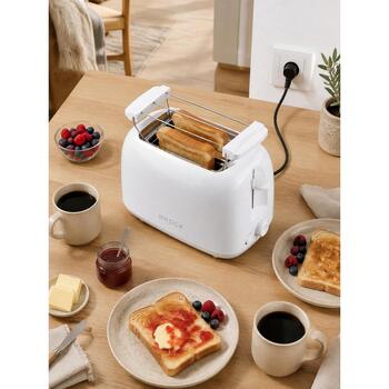 Brock BT 1008 WH Tosteris, 750W, 2 šķēles, balts, regulējams līmenis, automātiska izslēgšanās (BT 1008 WH)