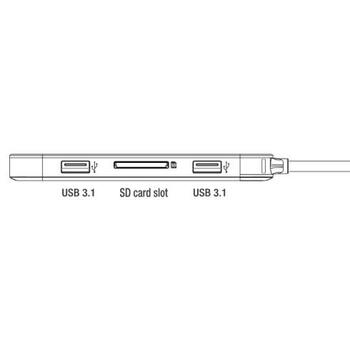 Emtec док-станция 6-в-1 Type-C ECHUBT650C, 6 портов, USB 3.1 Gen1, Power Delivery, 4K видео (ECHUBT650C)
