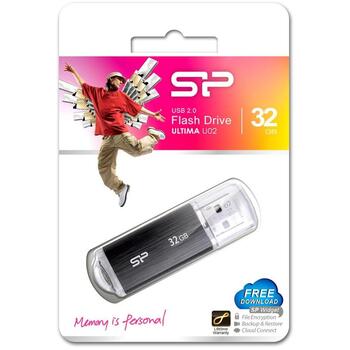 Silicon Power Ultima U02 USB флеш-накопитель 32 ГБ, SP032GBUF2U02V1K, 32 ГБ, USB Type-A, 2.0, черный, 1 шт (SP032GBUF2U02V1K)