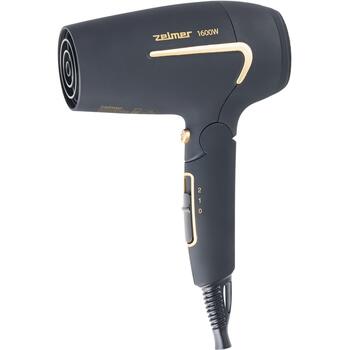 Zelmer Фен ZHD8321 60305771P, 1600W, 2 скорости, 2 температурных режима, холодный воздух, узкая насадка, съемный фильтр (60305771P)