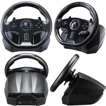 Subsonic Игровое рулевое колесо GS 850X Pro Sport SA5627-NG, 270 градусов, 28 см, 3 педали, PS4, XBOX ONE, X/S, вибрация, присоски (SA5627-NG)