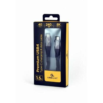 Gembird Кабель CCBP-USB4-CMCM240-1.5M 1.5 м, 40 Гбит/с, 240 Вт, USB4 Gen 3x2, черный (CCBP-USB4-CMCM240-1.5M)