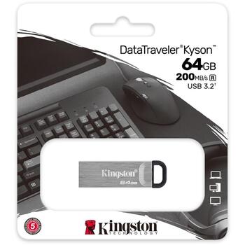Kingston USB флешка DTKN/64GB, 64 ГБ, USB Type-A, скорость чтения 200 МБ/с, без крышки (DTKN/64GB)