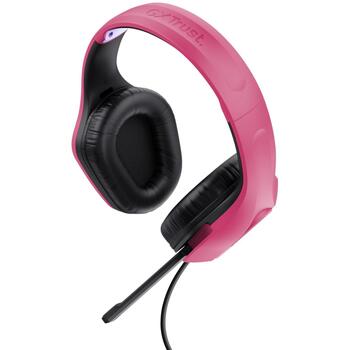 Trust austiņas GXT 415P Zirox, 50 mm, 20 - 20000 Hz, 2 m kabelis, rozā, neodīma magnēti, slēgtā akustika (24992)