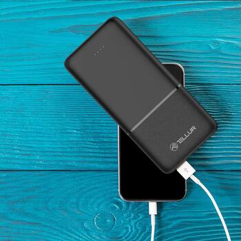 Tellur Power Bank akumulators TLL158481, 10000mAh, 5V/2.1A, 5V/1A, USB-C, USB x 2, īssavienojums, pārlādēšana, LED indikators (TLL158481)