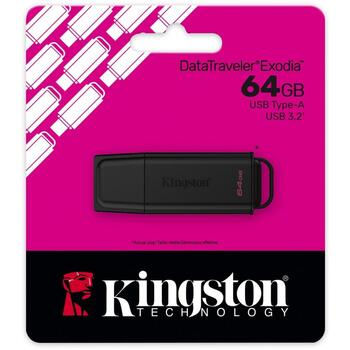 Kingston DataTraveler USB 3.2 Gen 1 DTXG2/64GB, 64GB, USB Type-A, черный, кольцо для ключей, колпачок (DTXG2/64GB)
