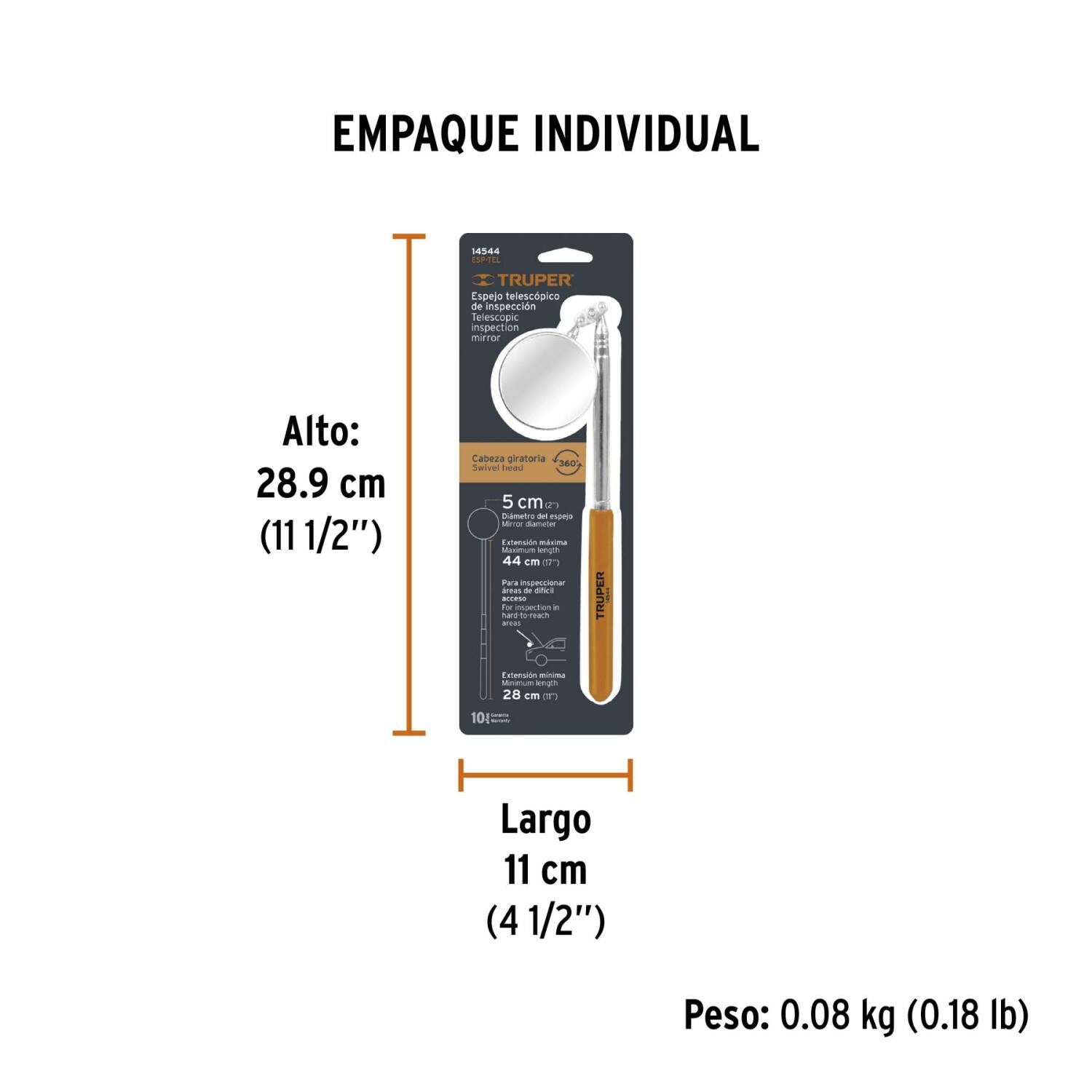Телескопическое зеркало 195-360мм 14544 ESP-TEL Truper (ESP-TEL)