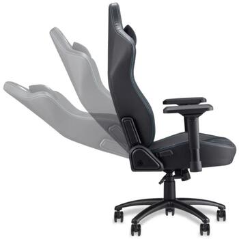 Acer PGC371 spēļu krēsls, GP.GCR11.00V, PU āda, 5 riteņi, 4D roku balsts, melns, zils, ergonomisks, galvas balsts, regulējams (GP.GCR11.00V)