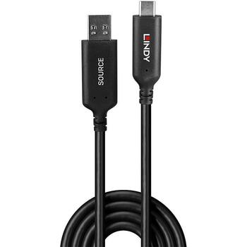 Lindy кабель USB 3.2 Type A к C 43396 25м, 5Gbps, 1 USB Type A мужской, 1 USB Type C мужской, черный (43396)