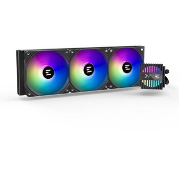 Zalman CPU šķidruma dzesētājs ALPHA2 V2 A36 BLACK, 360mm, 3 ventilatori, 12cm, 69.12cfm, 33.9dB, 3300rpm, ARGB, PWM (ALPHA2 V2 A36 BLACK)