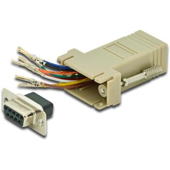 Digitus RS 232 адаптер AK-610516-000-I, DB-9 женский, RJ-45 женский, бежевый (AK-610516-000-I)